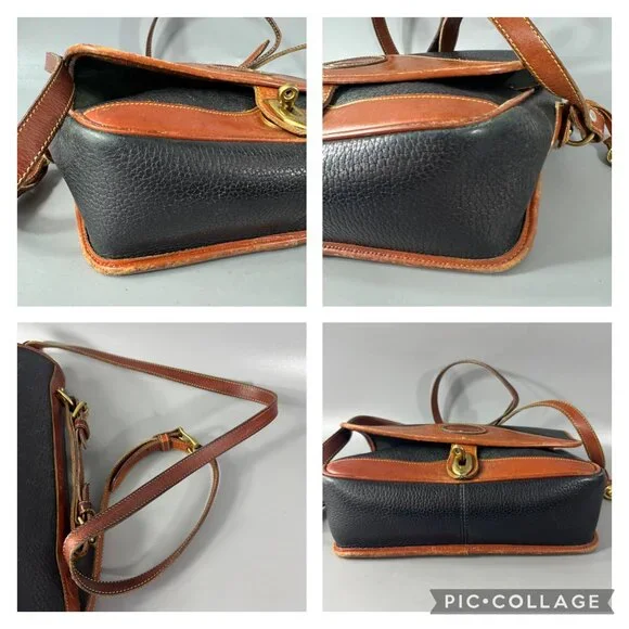 Vintage DOONEY & BOURKE BLACK ALL WEATHER LEATHER Crossbody Shoulder Purse - Picture 13 of 13